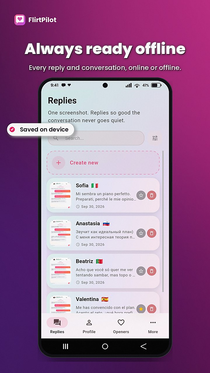 FlirtPilot — Always ready offline
